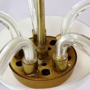 Mid-century steel & glass pendant lamp, 1960s