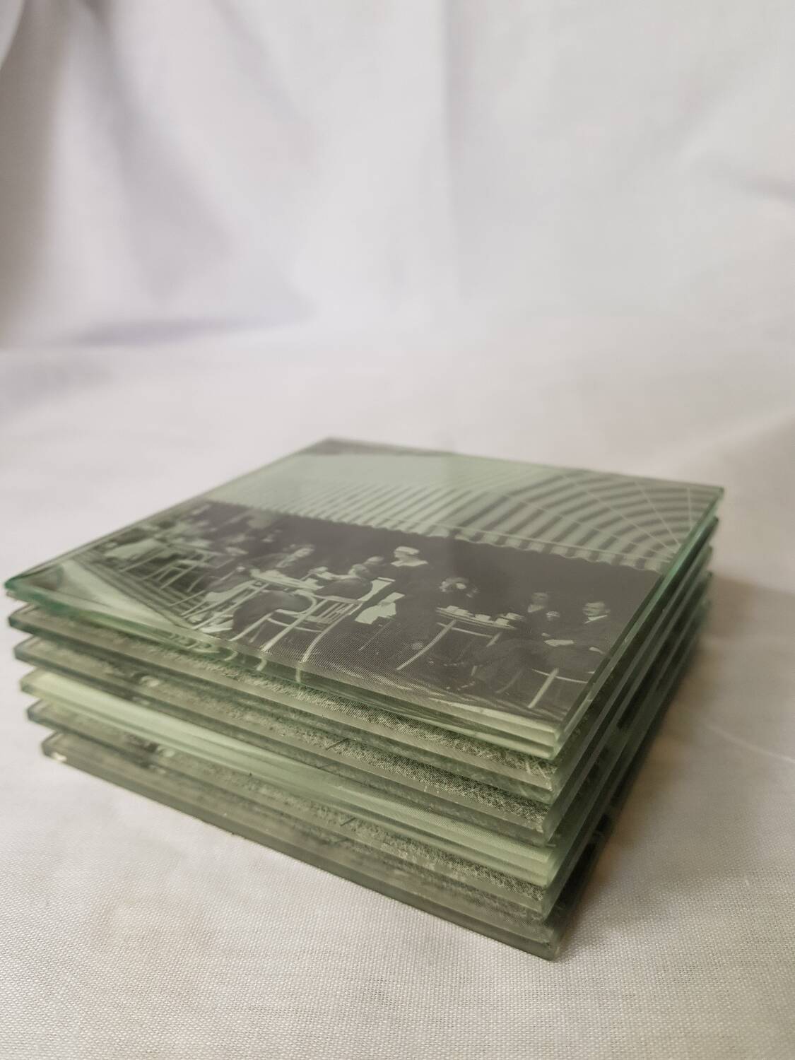 6 sous-verres en verre vintage.