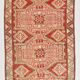 Tarecotta Red & Beige Long Wide Kilim Rug, Ethnic Patterned Rug, 141x309 Cm