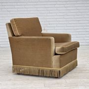 1970s, Danish armchair, honey yellow furniture velour.
