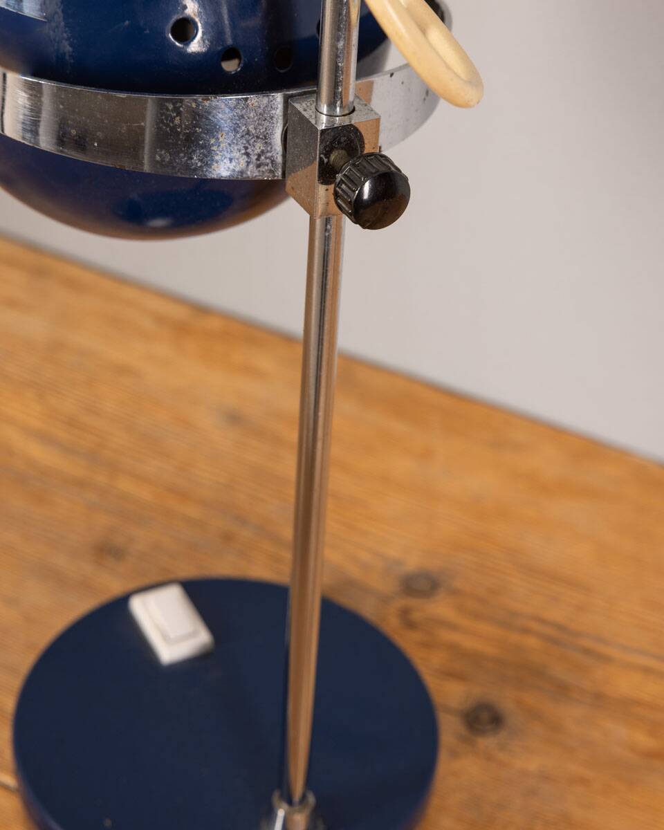 Vintage Blue Table Lamps 70s mod "Eye Ball" Design Goffredo Reggiani