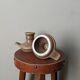 Pair of slow handcrafted stoneware candlesticks, bohemian country decor