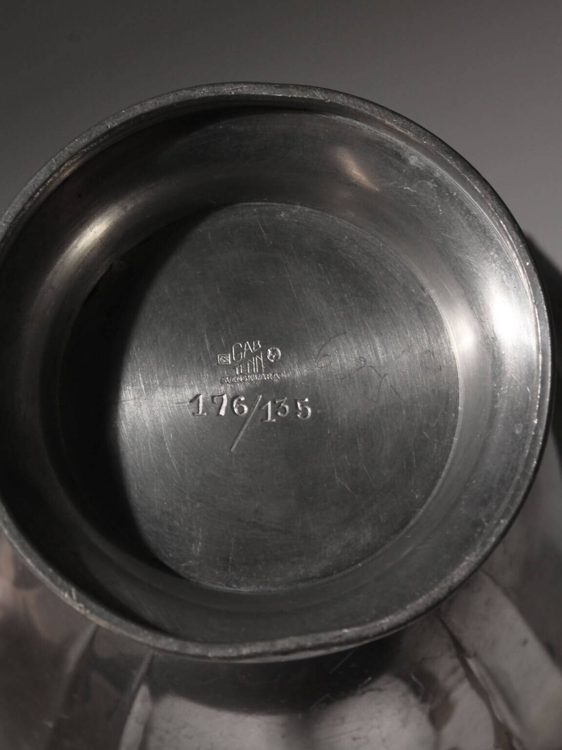 Art Deco Pewter Dolphins Bowl From GAB, 1935, Sweden