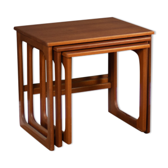 Retro teak 1960s set of 3 nesting coffee tables