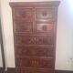Small antique Indian piece of furniture hand-painted – tallboy / chest of drawers with 10 drawers.