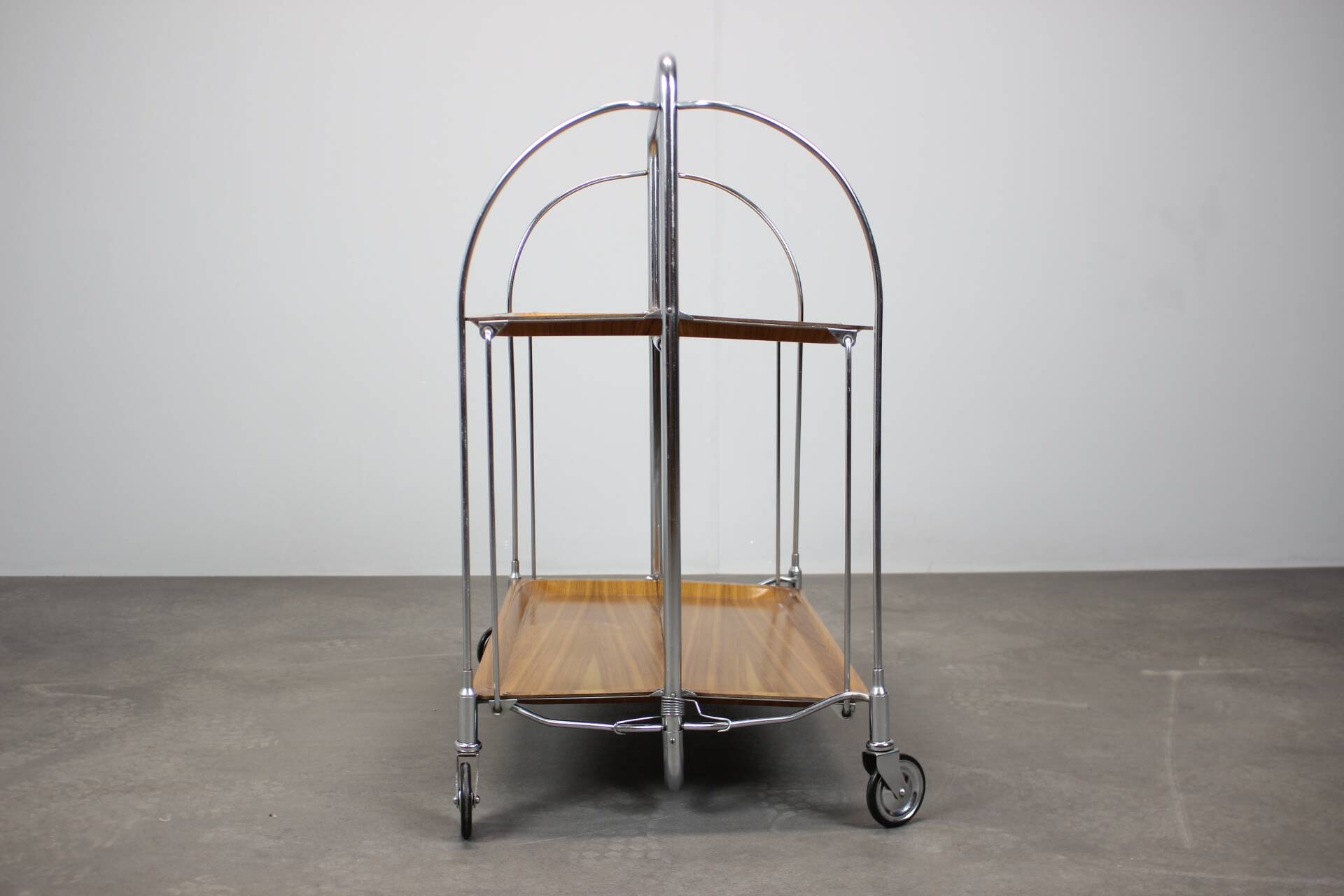 Vintage chrome folding service trolley, 1950s