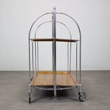 Vintage chrome folding service trolley, 1950s