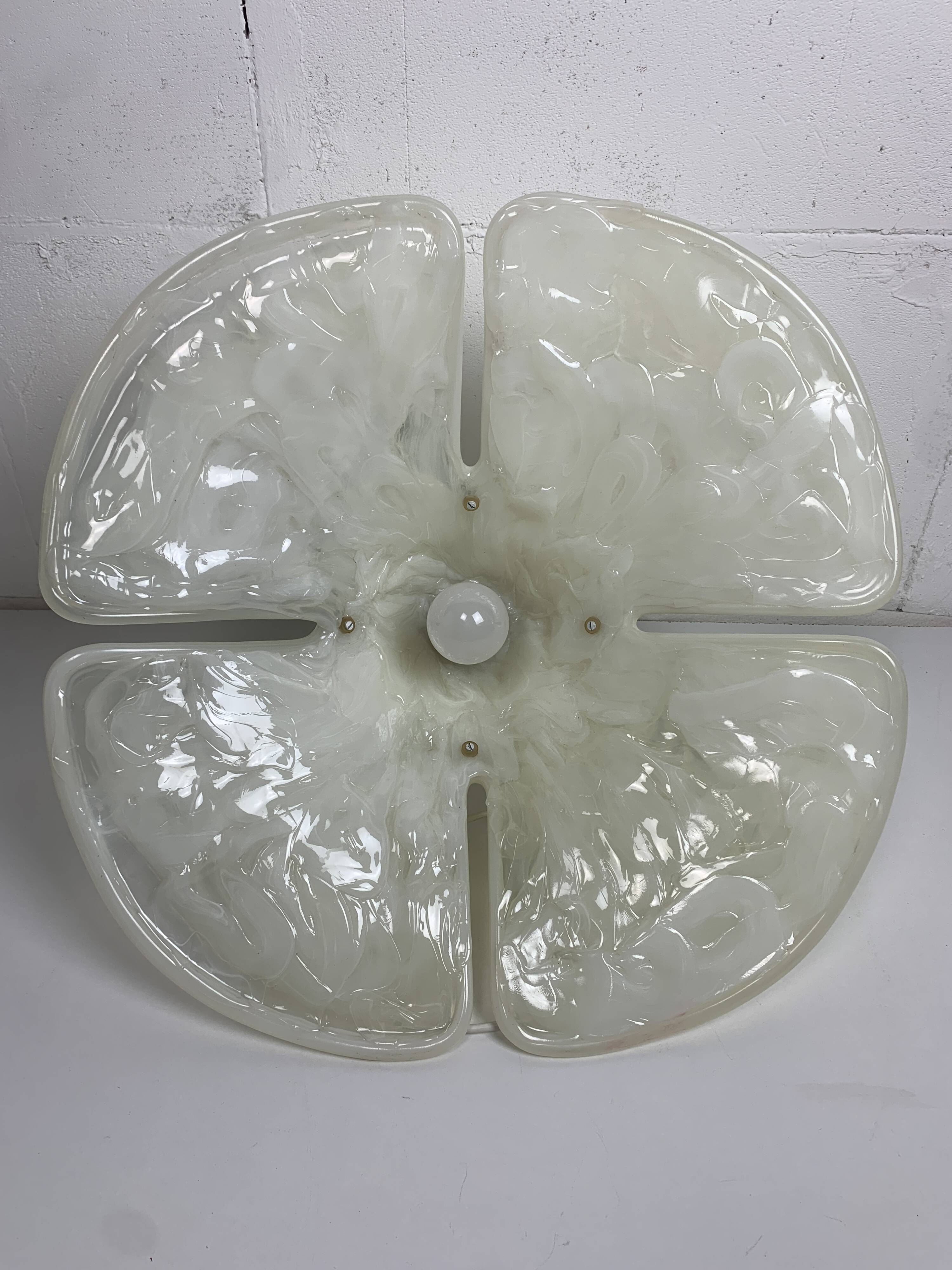 Acrylic Murano style clover pendant hanging lamp, Cosack Leuchten, 1970s
