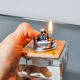 Lucite & rattan lighter, Christian Dior style, 1970s