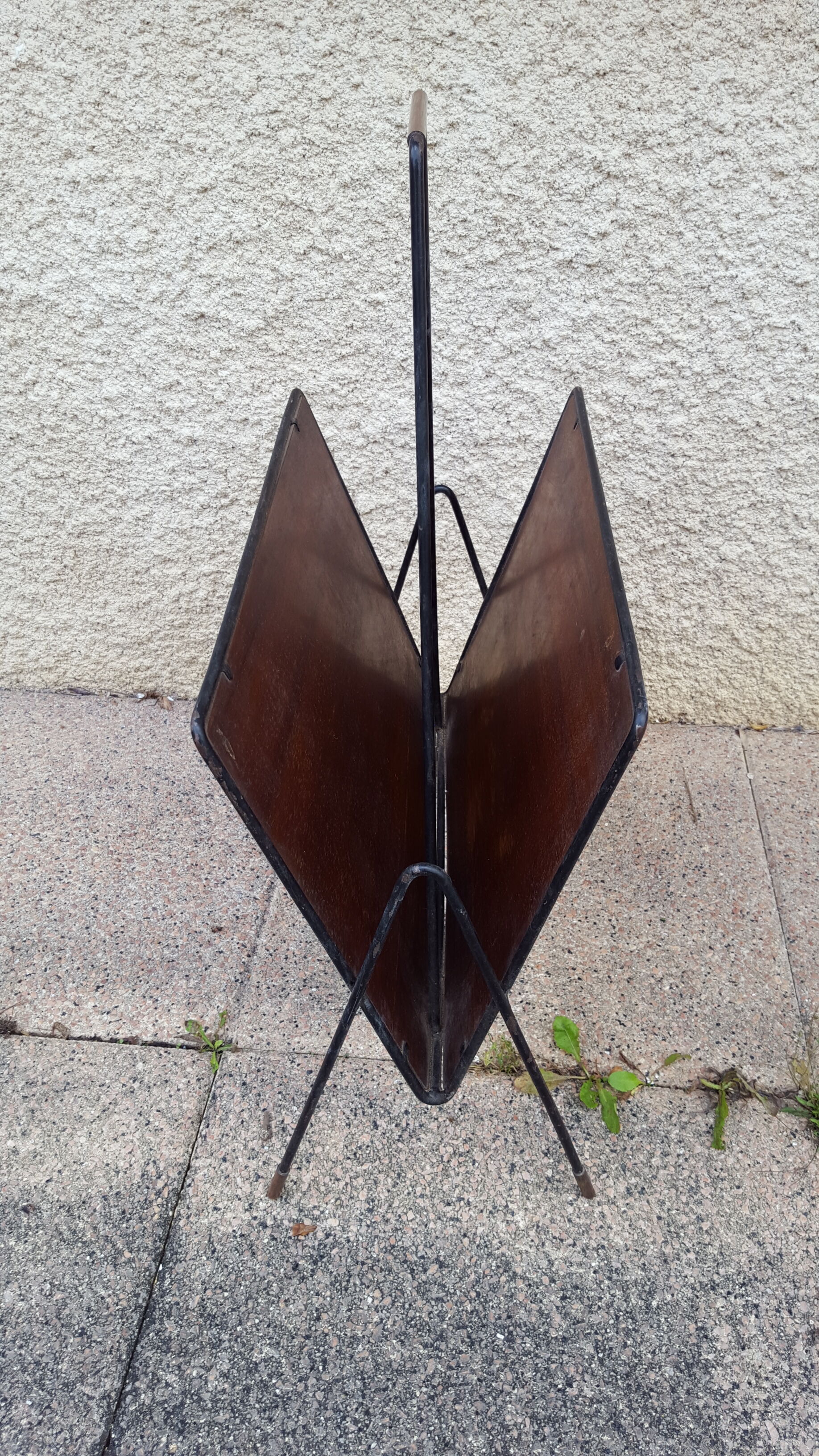 1960s wood/metal magazine holder