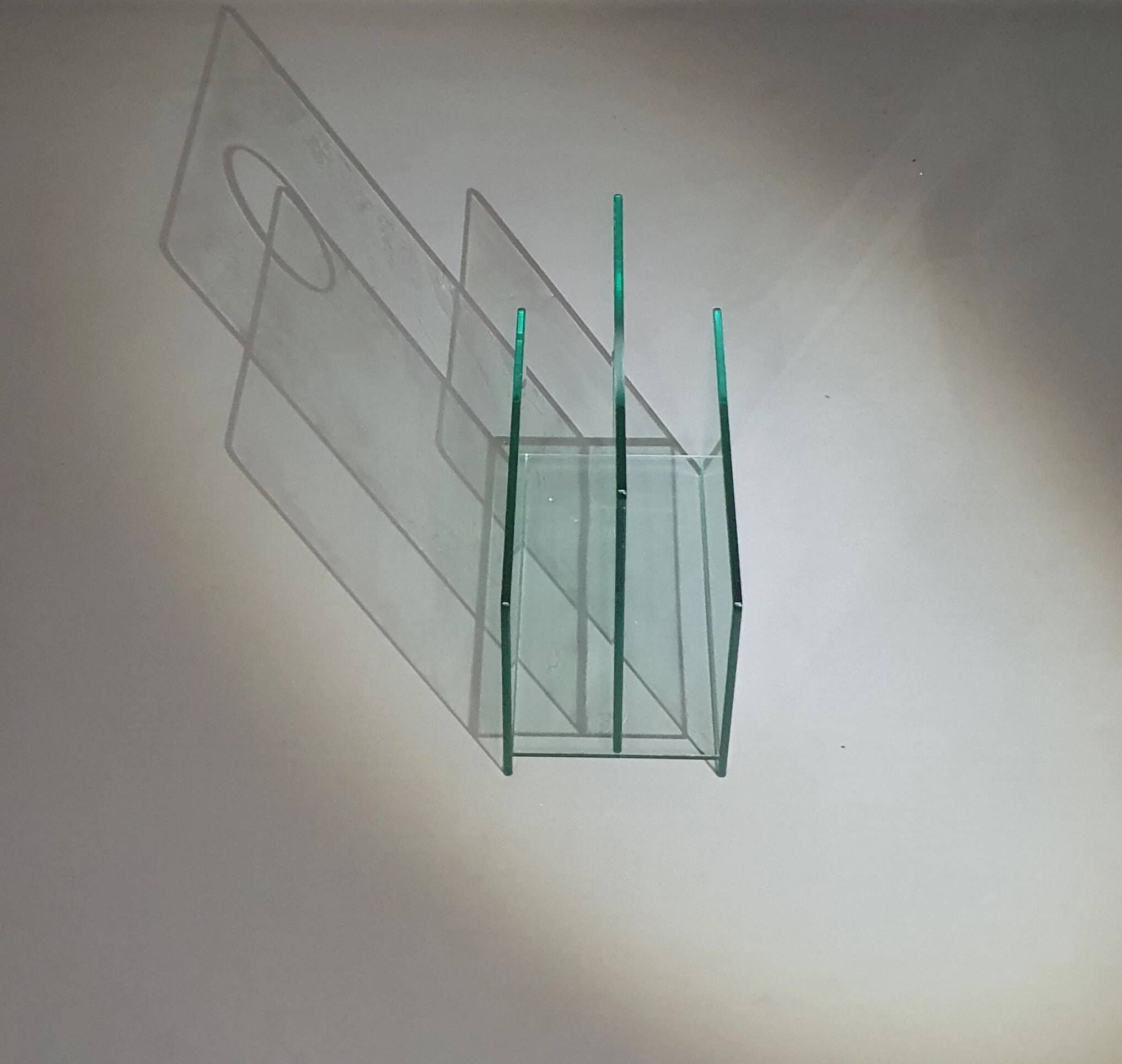 Porte-revues / verre / années 1980