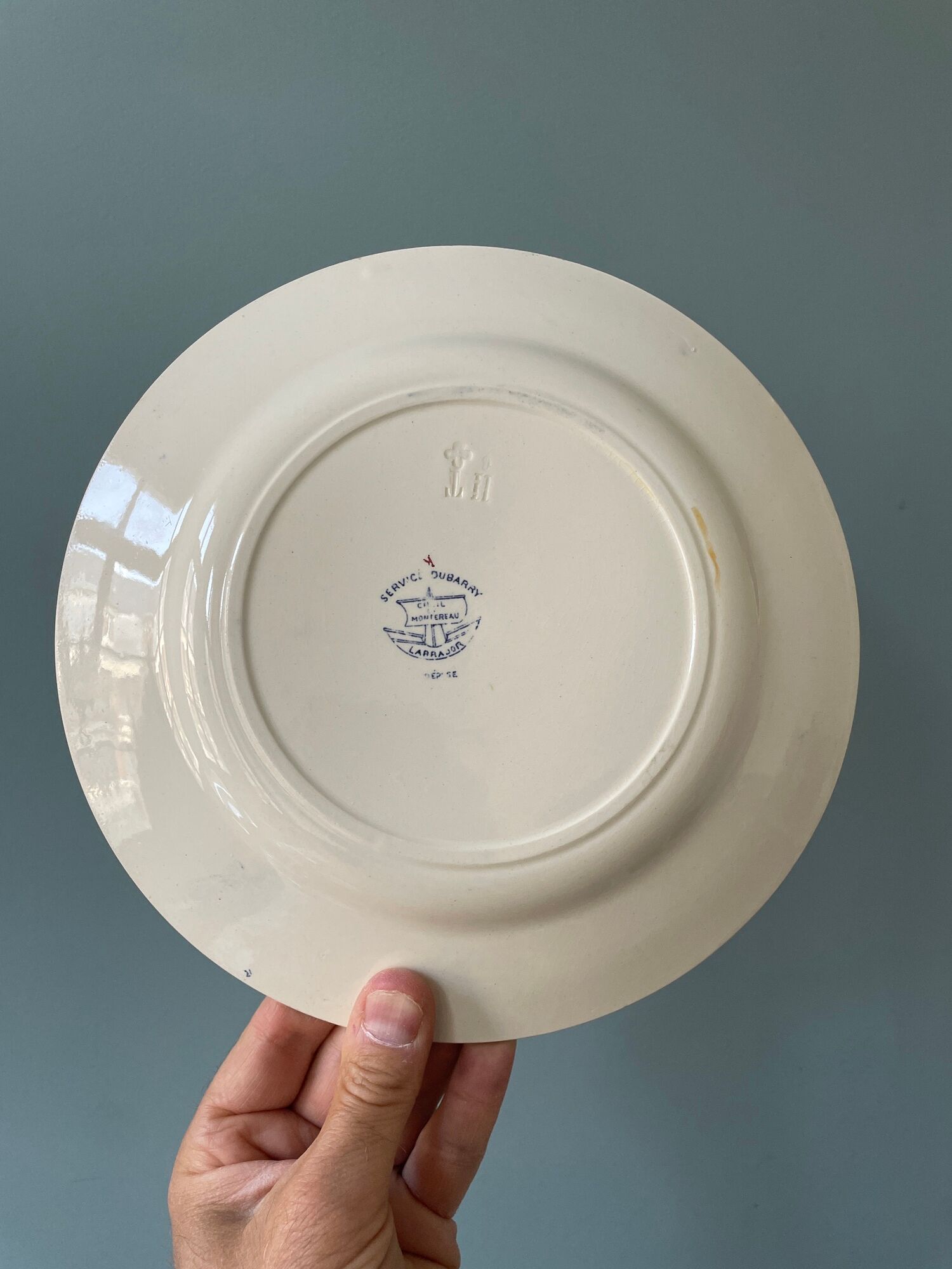 Set of 12 plates Terre de Fer Creil and Montereau, Dubarry service