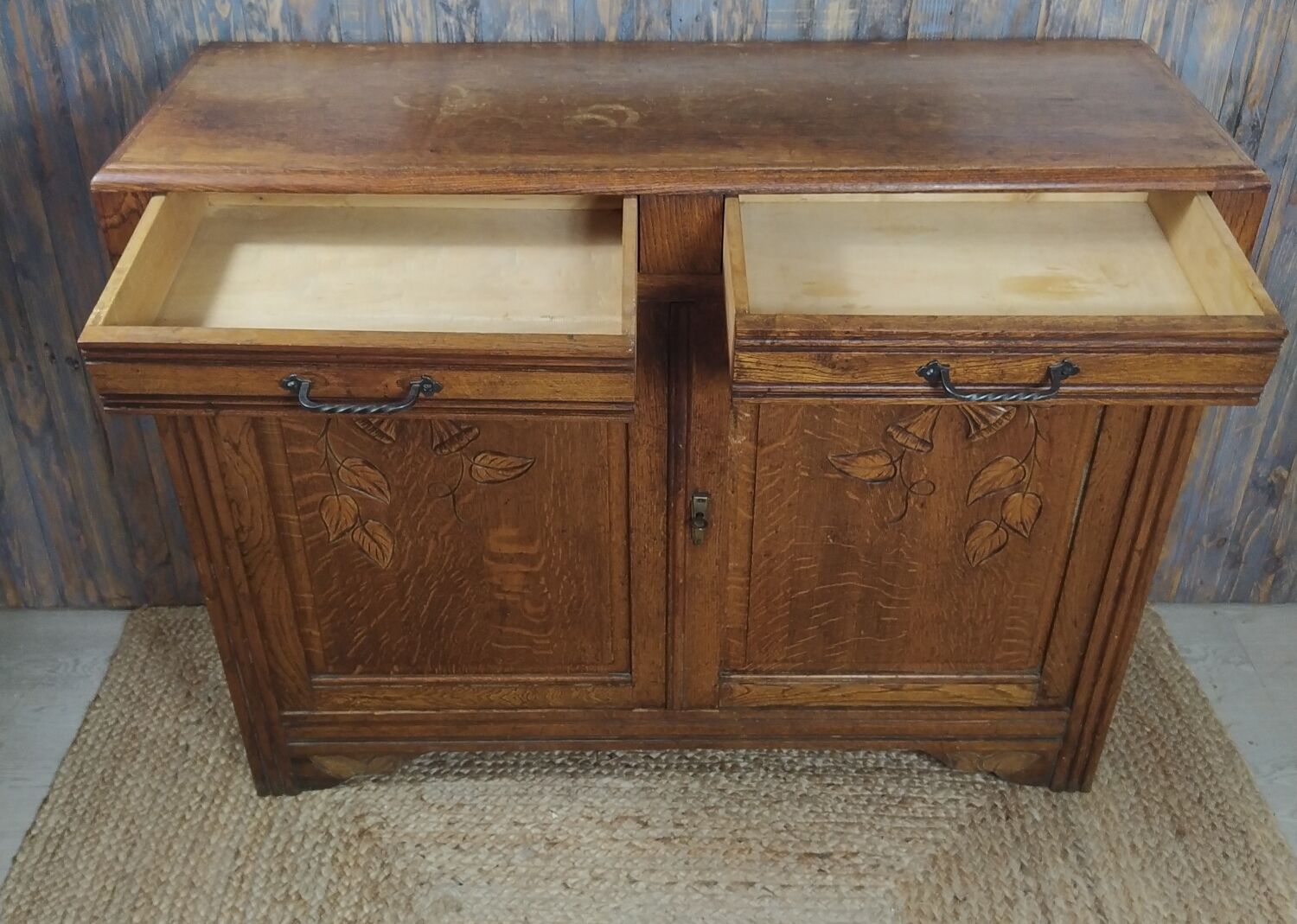 Low wooden sideboard