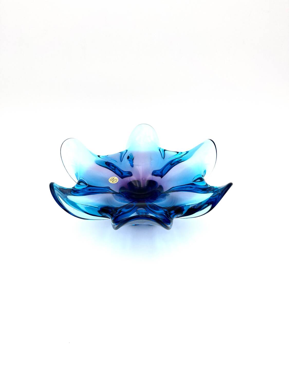 Coupe Centrepiece - Solid Bohemian Crystal - Amethyst Blue