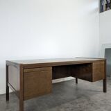 Large Scandinavian executive desk in solid walnut.