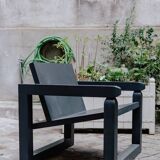 Fauteuil design bois noir