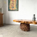 "Free-form" coffee table in solid elm.