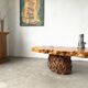 "Free-form" coffee table in solid elm.