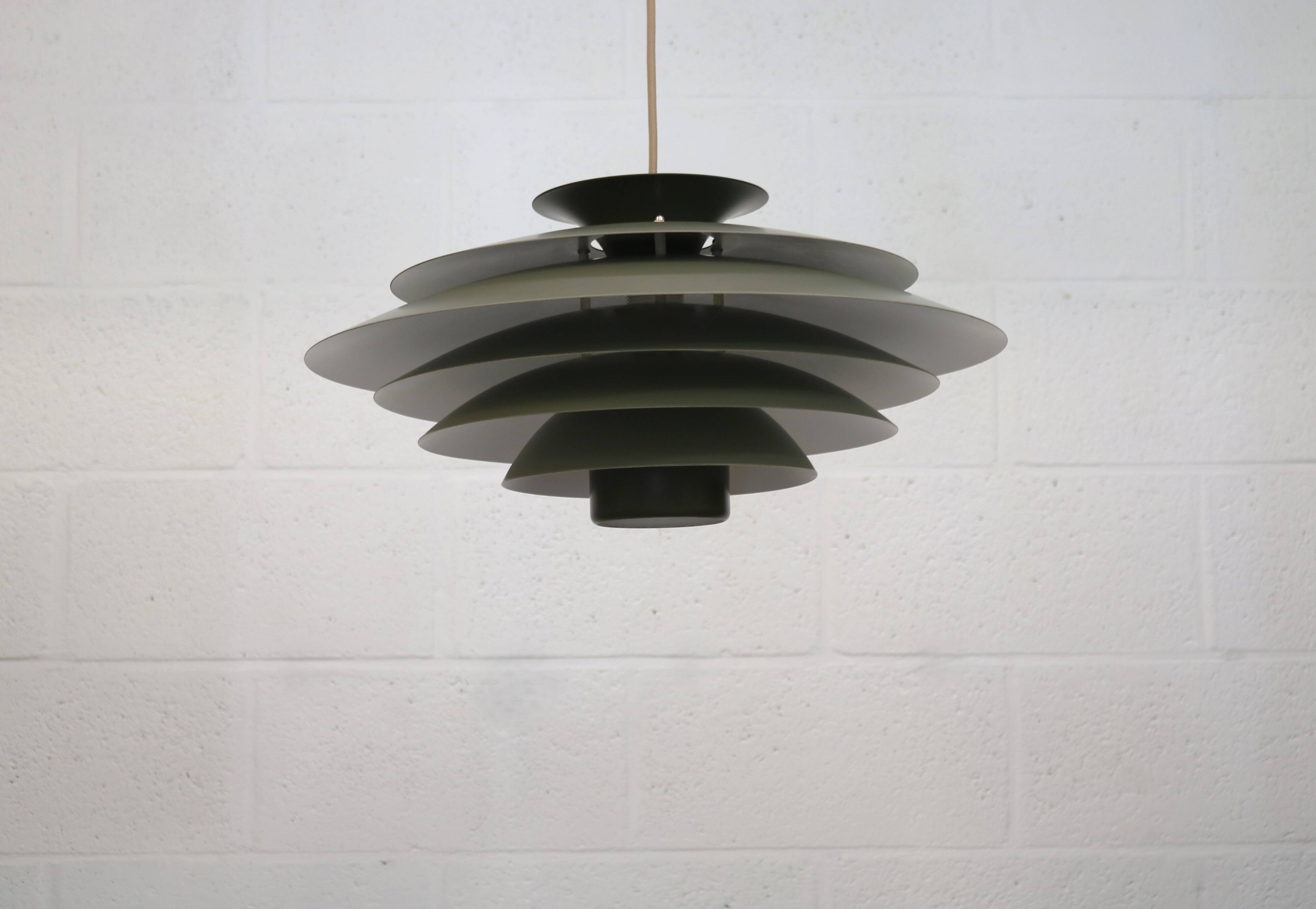 XL Green Pendant Lamp, Form Light Nordic Design, 1970s Denmark