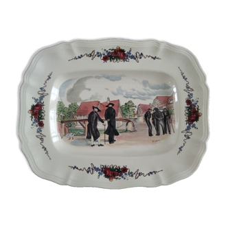 Obernai décor service dish by Henri Loux