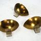 Set of three Italian Deco-style brass wall sconces, Italy 1970s