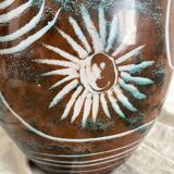 Handmade ceramic vase by Mongolfier, signed Yvon Roy, 1960