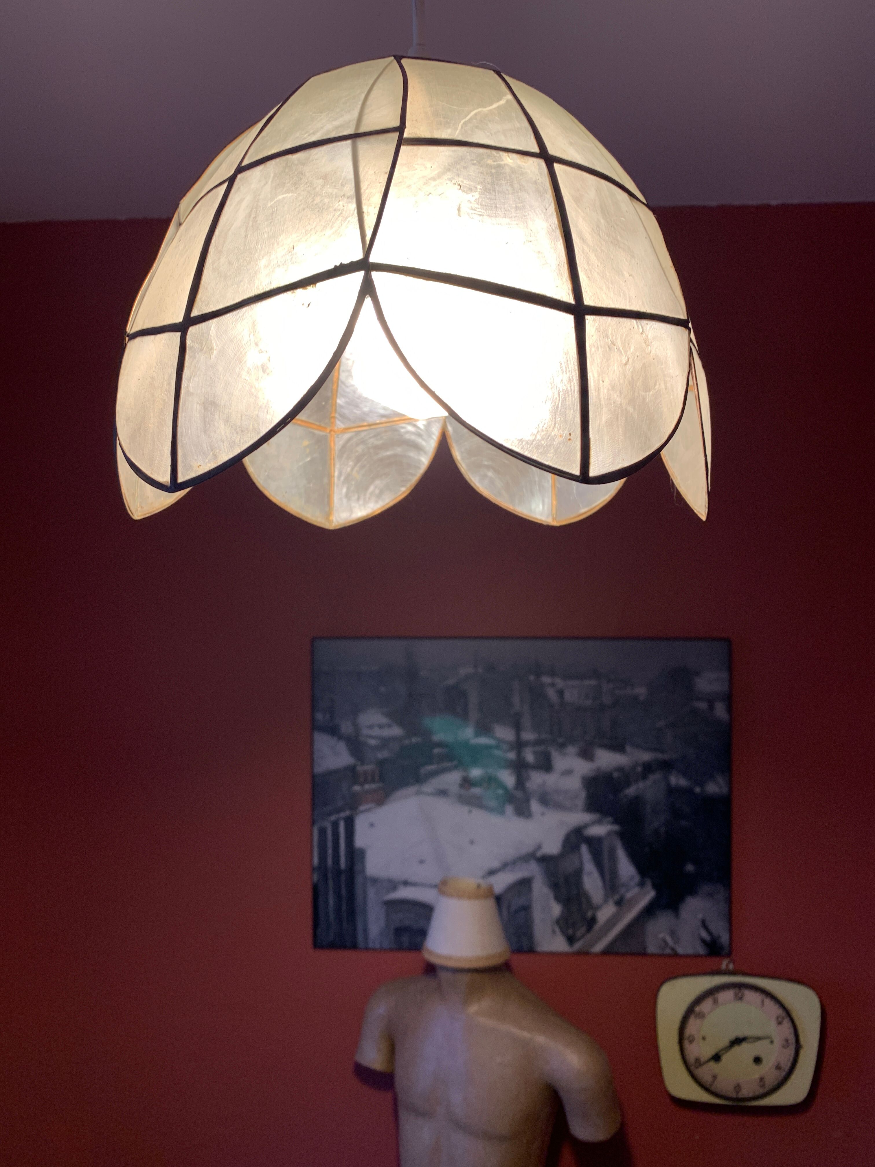 Pearly flower hanging lamp