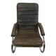 Bauhaus rocking chaise longue in vintage leather and chrome