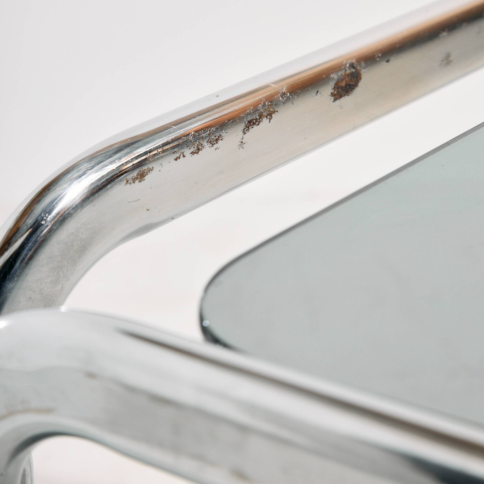 Italian chrome and leather dining set by Gastone Rinaldi, set of 7.