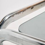 Italian chrome and leather dining set by Gastone Rinaldi, set of 7.