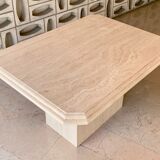 Medium length travertine dining table