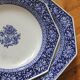 2 octagonal semi-deep plates, English ironstone "Chrysanthemum" Minton