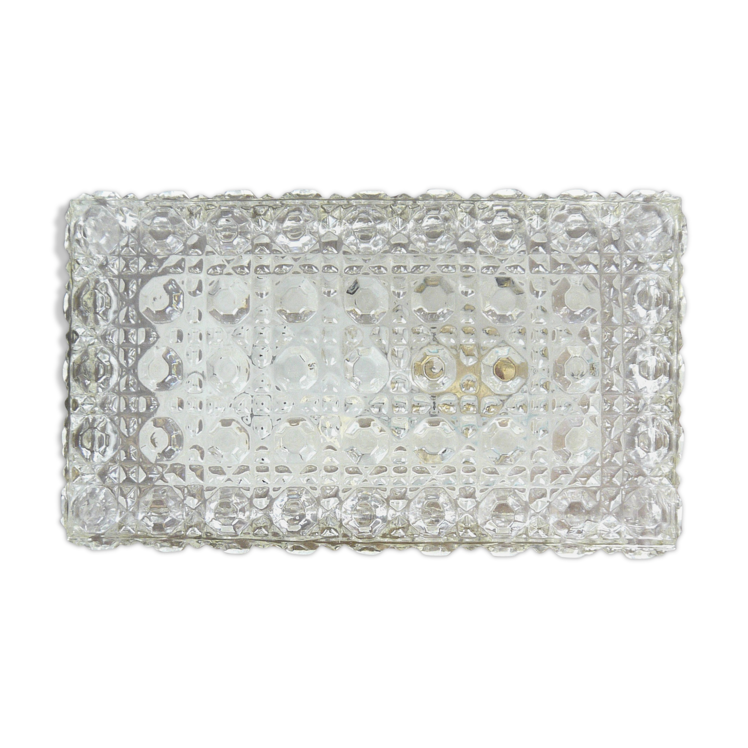 Rectangular chiseled glass ceiling light