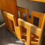 Vintage magazine rack in solid beech