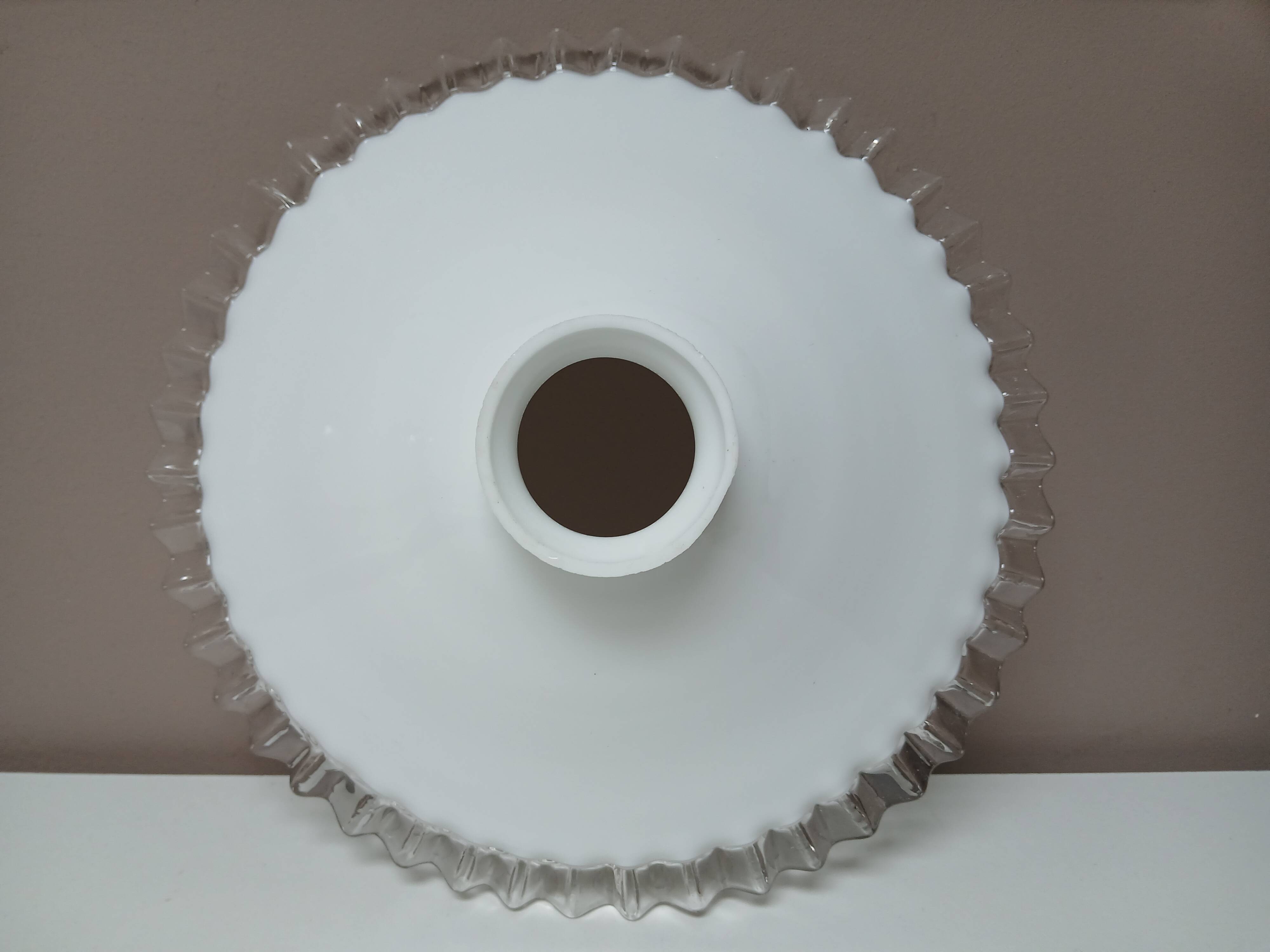 Lampshade, old in opaline and pleated glass