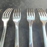 12 Art Deco silver metal forks