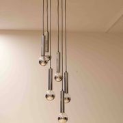 Grand lustre en cascade du milieu du siècle en chrome