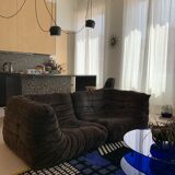 Togo in brown velvet by Michel Ducaroy for Ligne Roset 70s
