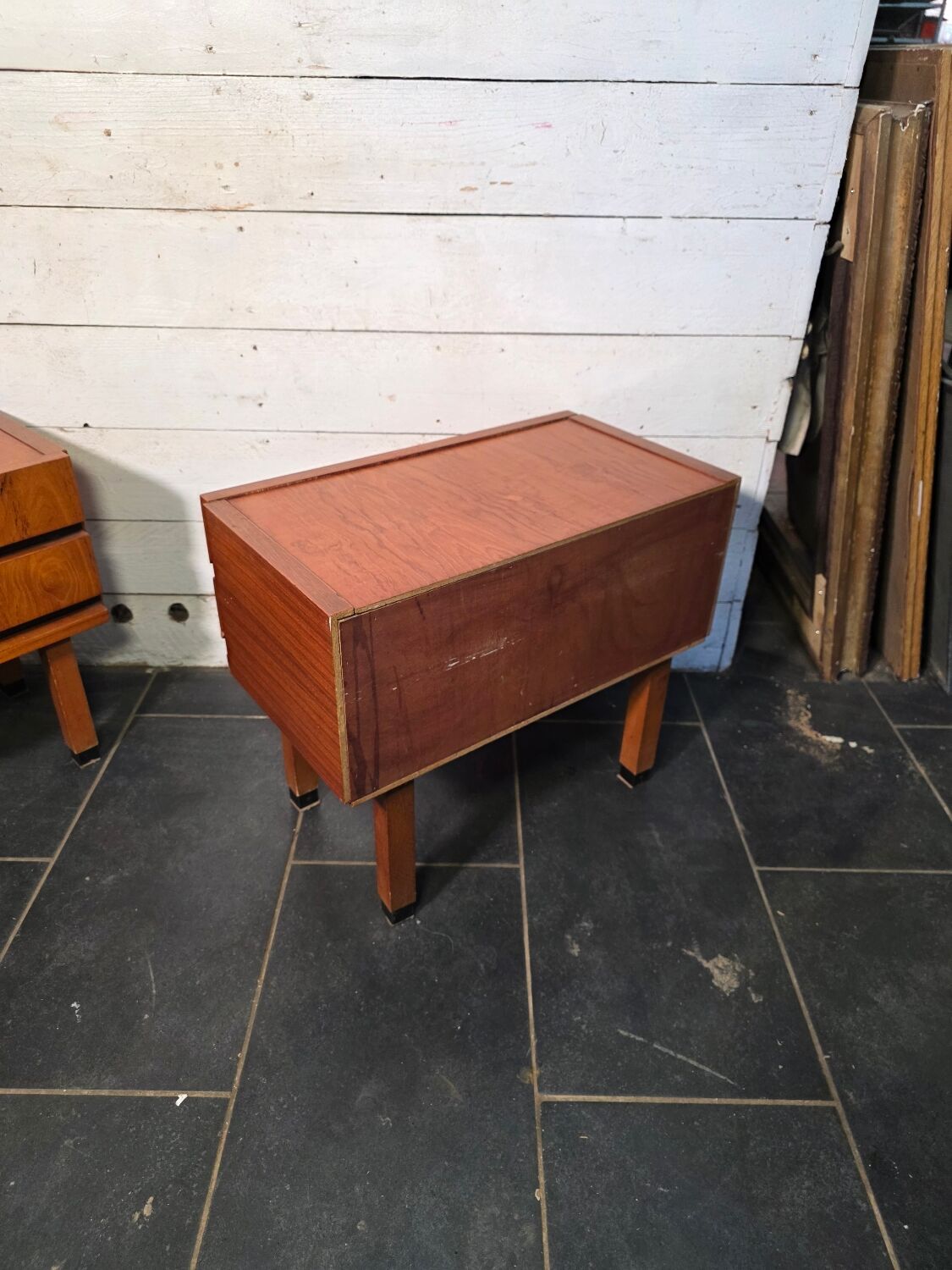 Pair of Scandinavian teak bedside tables from the 1960s.
