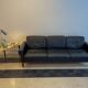 Midcentury leather and teak "Gotland" sofa, Ikea, Sweden, 1967