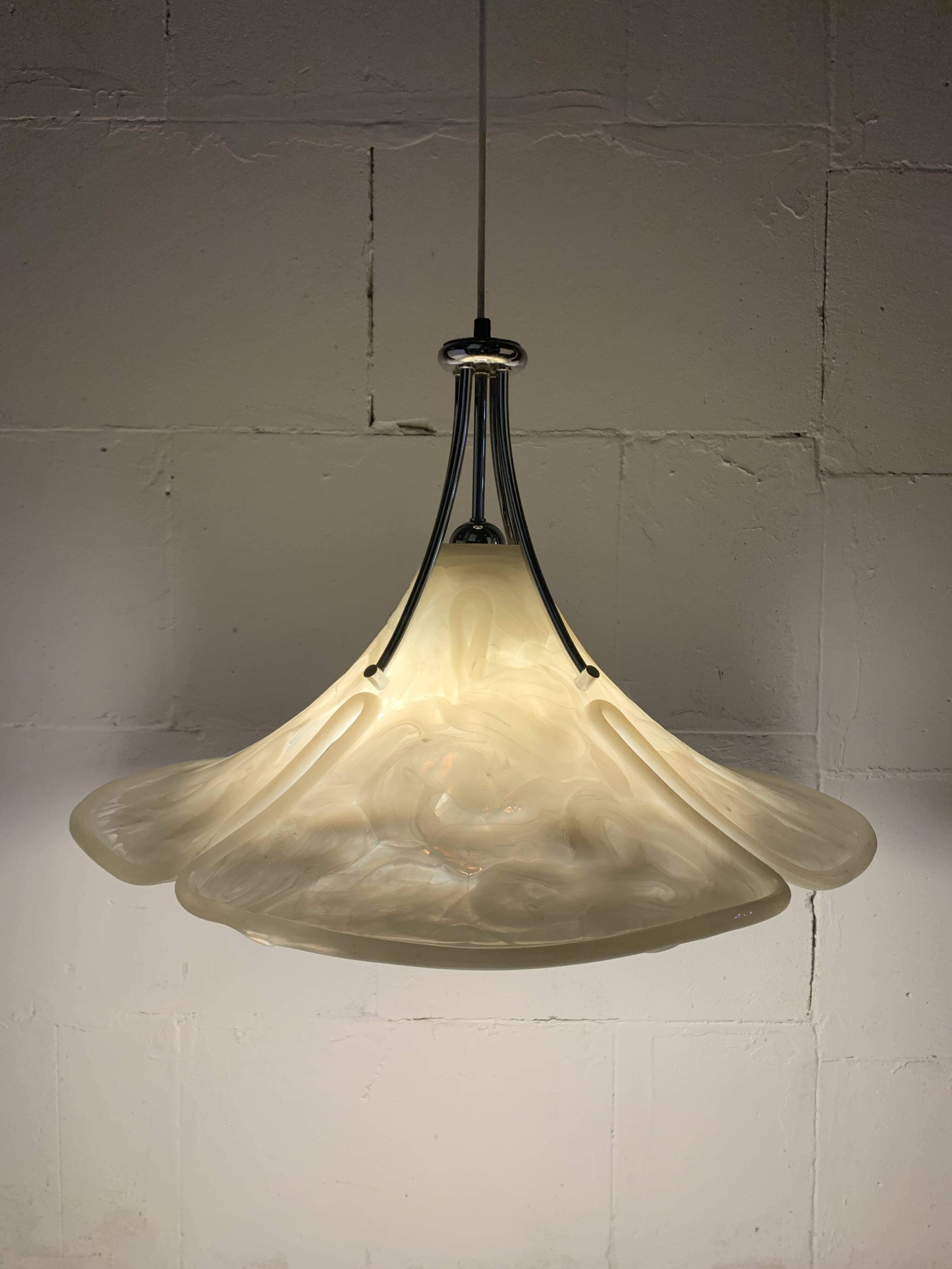 Acrylic Murano style clover pendant hanging lamp, Cosack Leuchten, 1970s