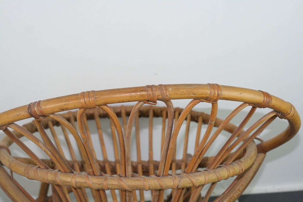 Vintage rattan basket chair
