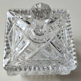 Beautiful Vintage sugar bowl square crystal shape. Cross patterns, diamonds, scales