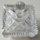 Sucrier vintage de forme carrée en cristal motifs croisillons, losanges, écailles