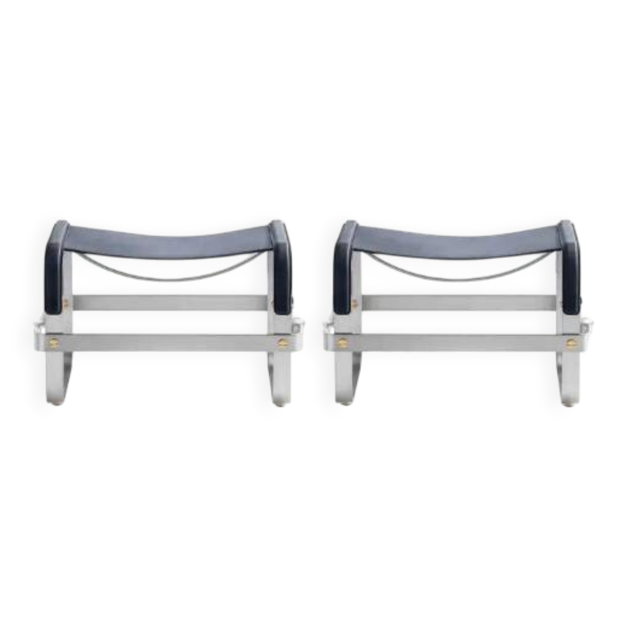 Wanderlust footrest pair, blue with silver steel.