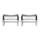 Wanderlust footrest pair, blue with silver steel.