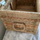 Coffre rotin et corde rafia structure bois - vintage