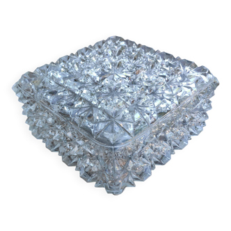 Square ceiling light in thick glass
