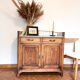 Commode de toilette chêne brut et marbre