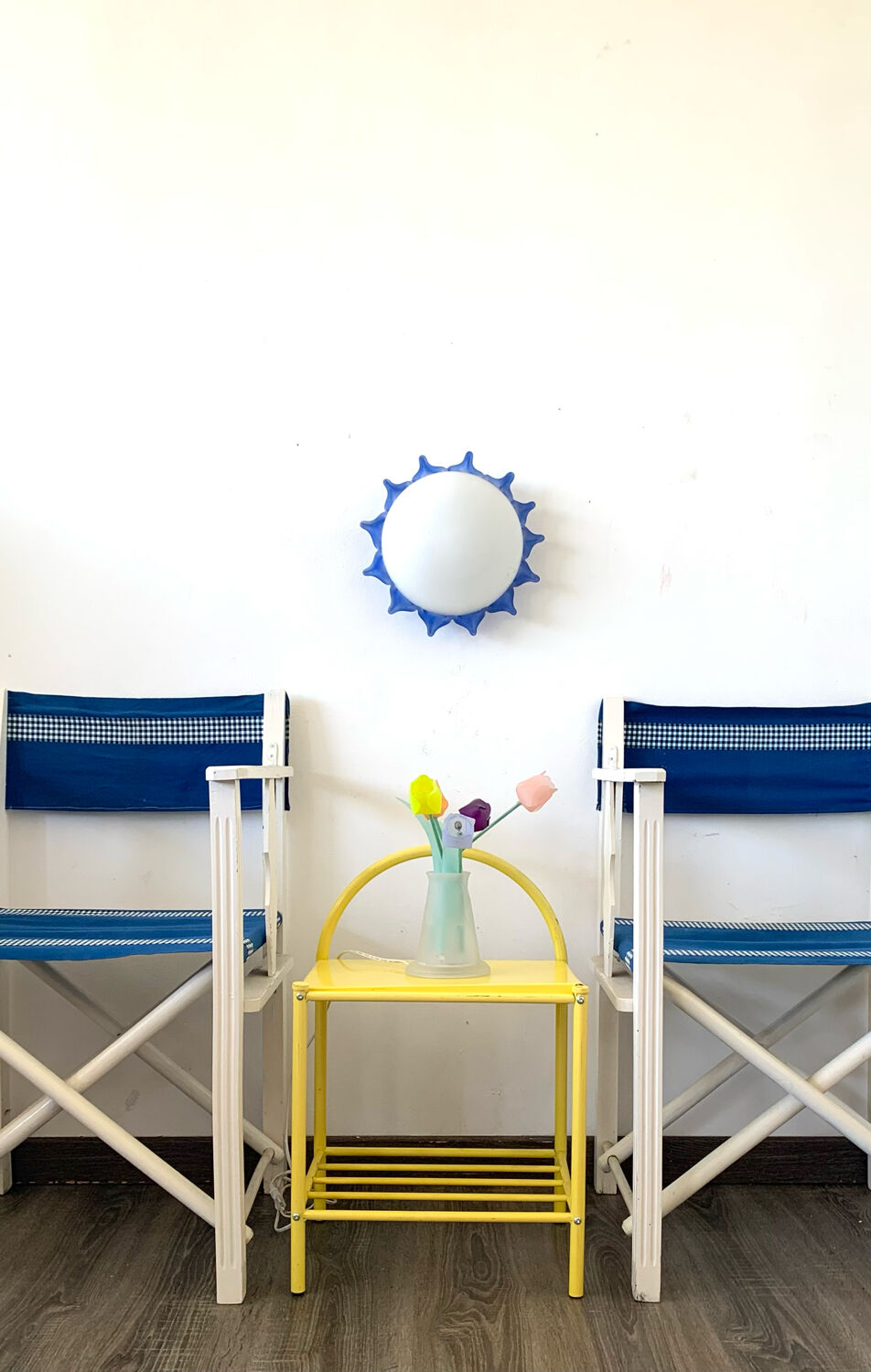 Pair of blue beach chairs
